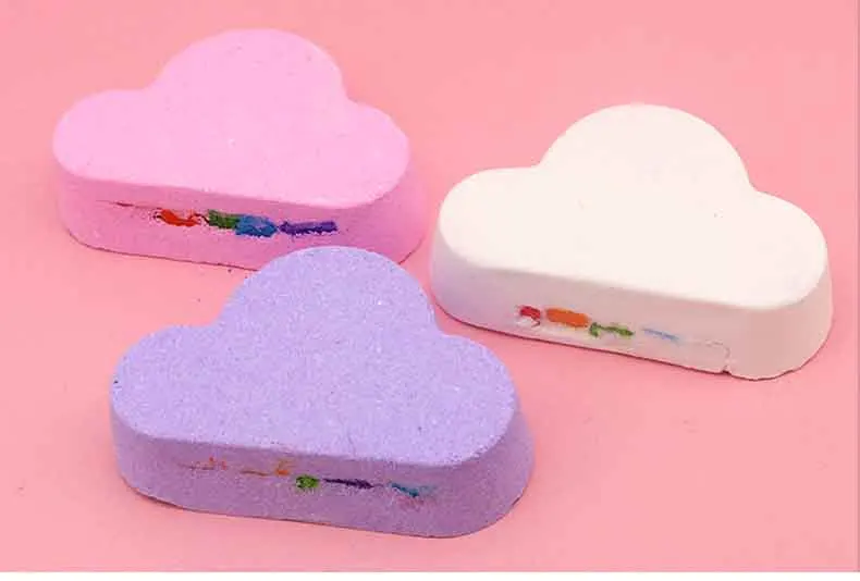 Custom 180g Beautiful fizzy Rainbow Bridge private sticker bath bombs with relax away your stress  function
