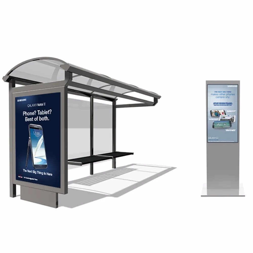 Tempered Glass Modern Lcd Advertising Bus Stop - Buy Bus Stop Shelter ...