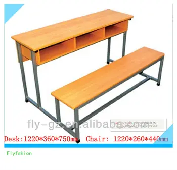 3 Seats Durable Student Desk And Chair Attractive Design 3 Seat