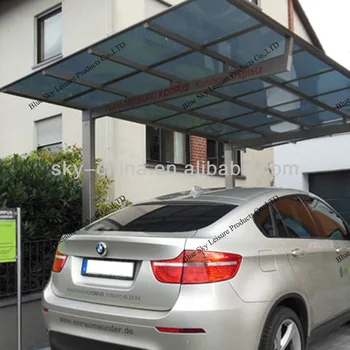 Outdoor Glass Roof Metal Car Garage Port