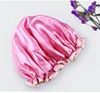 custom double layer shower cap material microfiber disposable bulk ear shower cap
