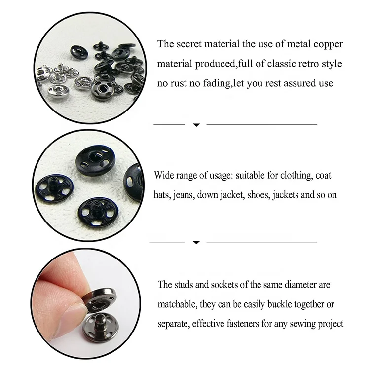 Factory Price Metal Press Studs Sewing On Jacket Custom Snap Buttons For Clothing