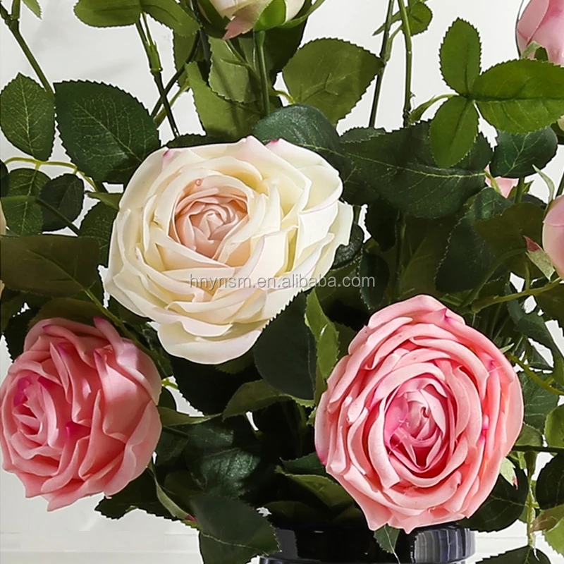 Alta Calidad Hermosa Flores 7 Colores Toque Real Doble Cabezas De Gran Flor  Rosa - Buy Gran Rosa Flor Real Toque Flores Falsa Flor Product on  
