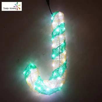 Fancy Led Candy Cane Christmas Lights Green Canes Fancy Led Candy Cane Christmas Lights Green Canes Light