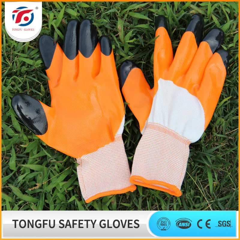 Chemical Resistant U3 Nylon Liner Blue Nitrile Coated Labor Protection