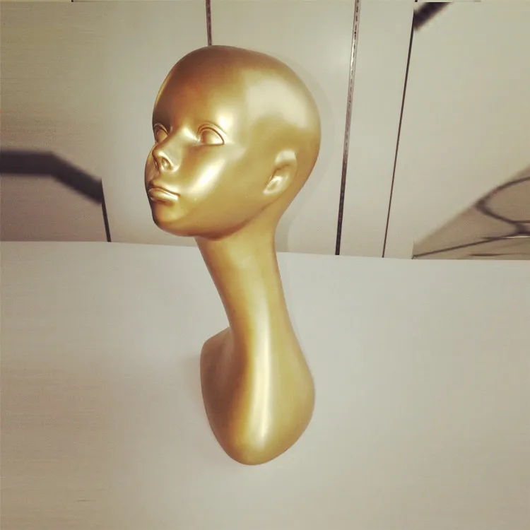 Female Mannequin Head In Golden Color Buy Gold Mannequin Head,Female