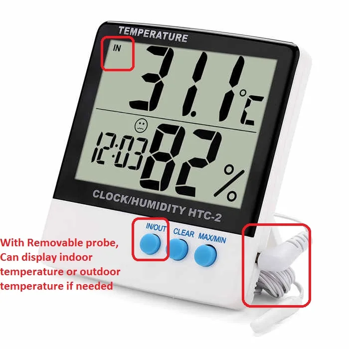 Digital Thermometer LCD Display Max Min Greenhouse Garden Indoor