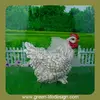 Promotional new style white decorative ceramic rooster garden decoration