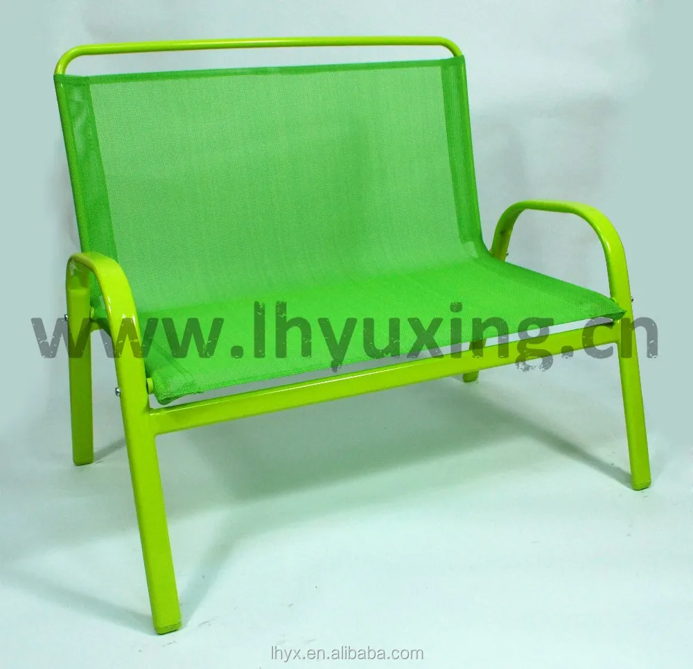 Metal Garden Bench With Double Seats Steel Two Seats Sling Kids