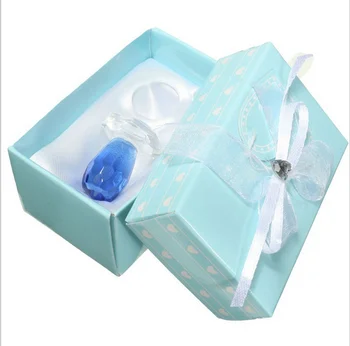 Elegant Blue And Pink Crystal Baby Gifts Pacifier For Baby Shower