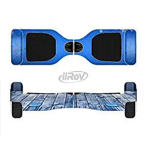The Snowy Blue Wooden Dock Full-Body Wrap Skin Kit for the iiRov HoverBoards and other Scooter (HOVERBOARD NOT INCLUDED)
