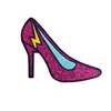 High heel shoes iron on embroidery patch with glitter for clothing