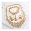 Fashion 24K Gold Plated Golden Unique Nigerian Traditional Indian Jewellery Dubai Bridal Jewelry Set