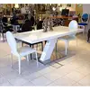 High-end Stylish White Blended Acrylic solid Surface Table LG designed