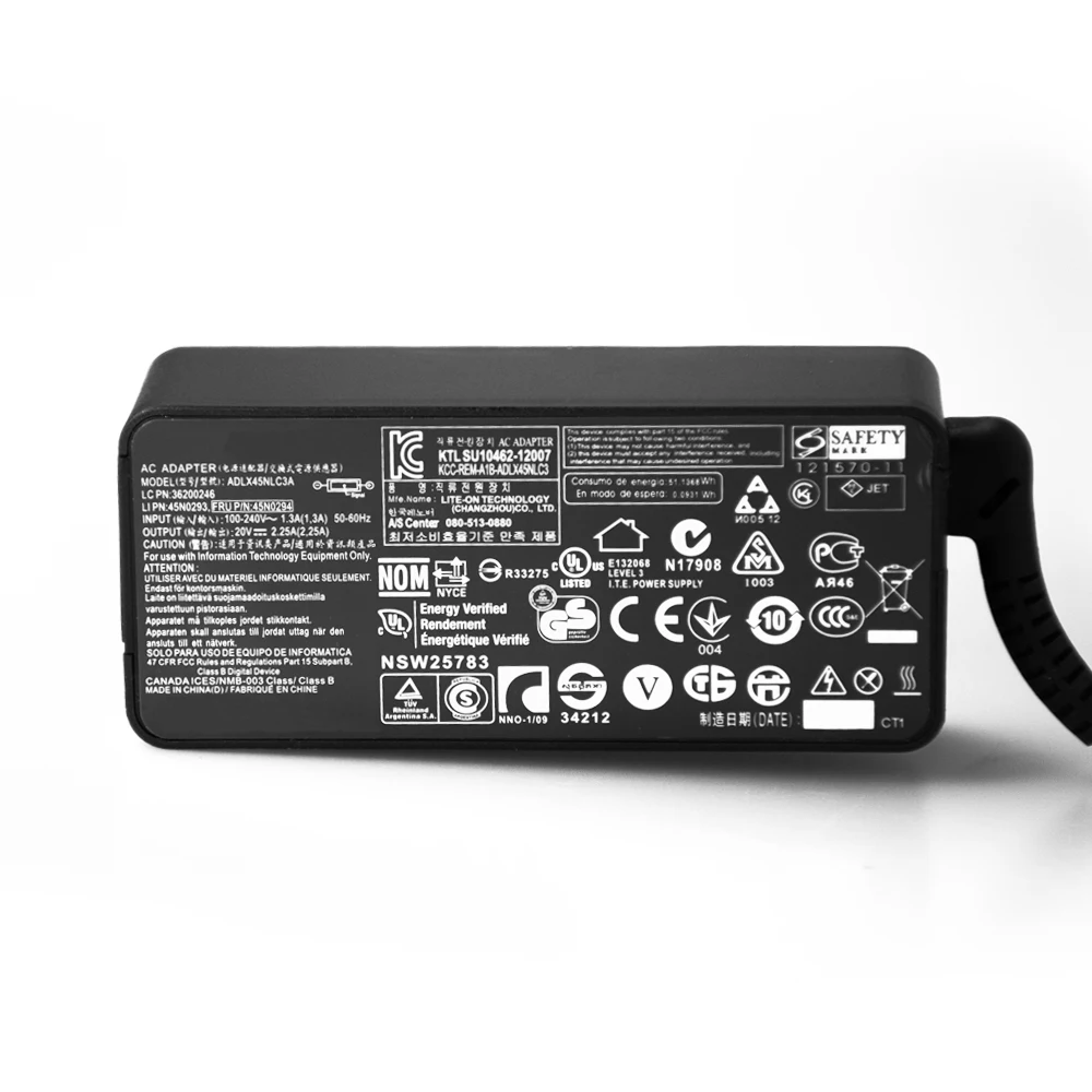 For Lenovo Adlx45ndc3a Adlx45dlc3a 20v 2.25a 45w Usb Ac Adapter For ...