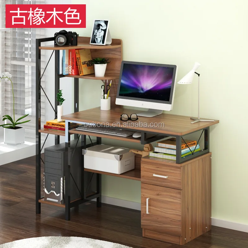 Laptop Table Bookcase Shelves Home Office Computer Desk Study