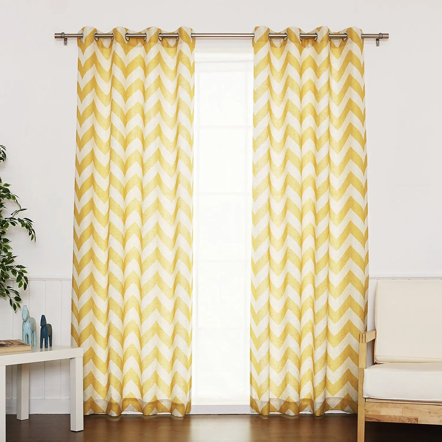 Buy Best Home Fashion Flax Linen Blend Textured Chevron Print