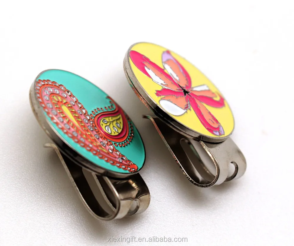 Custom magnetic golf hat clip with ball marker