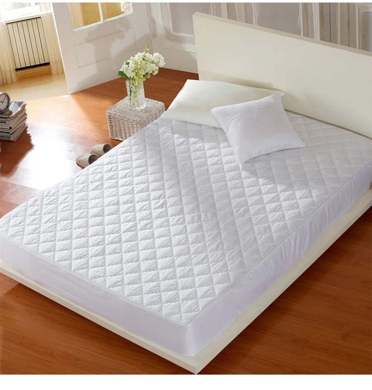 Wholesale Good Quality Solid Polyester Or Cotton Quilted Mattress Cover
