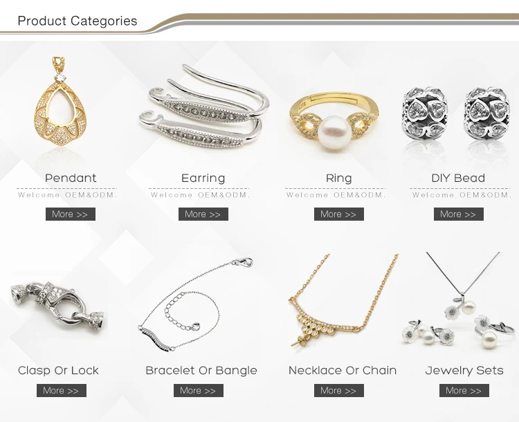 Jewelry Sterling Silver Findings 925 Sterling Silver Jewelry Clasp Bail Pendant Clasps with cz Stones