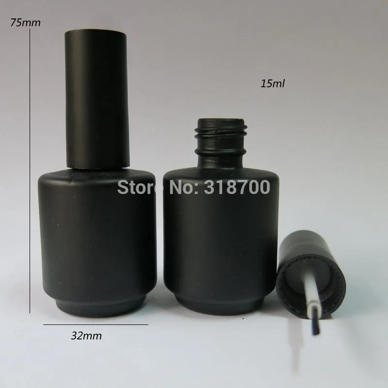 200 lot 15ml Black Empty Nail polish Bottle 15cc Black Glass Nail enamel bottle