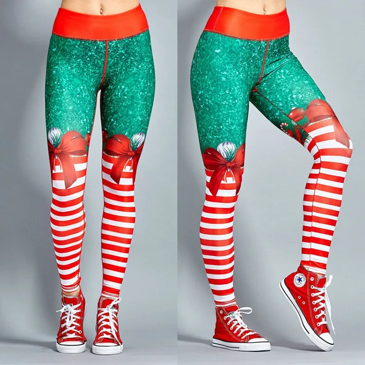 christmas printed leggings