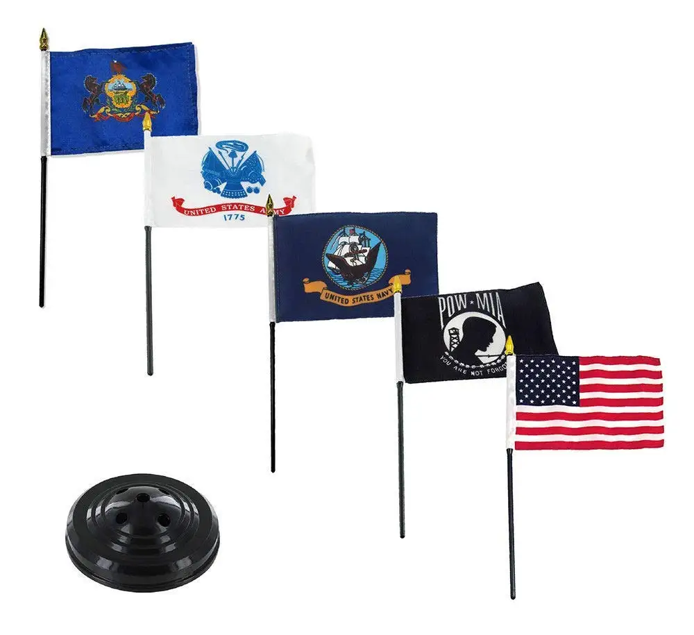 1 American 1 United States Army and 1 POW//MIA 4/"x6/" Flags Made in USA