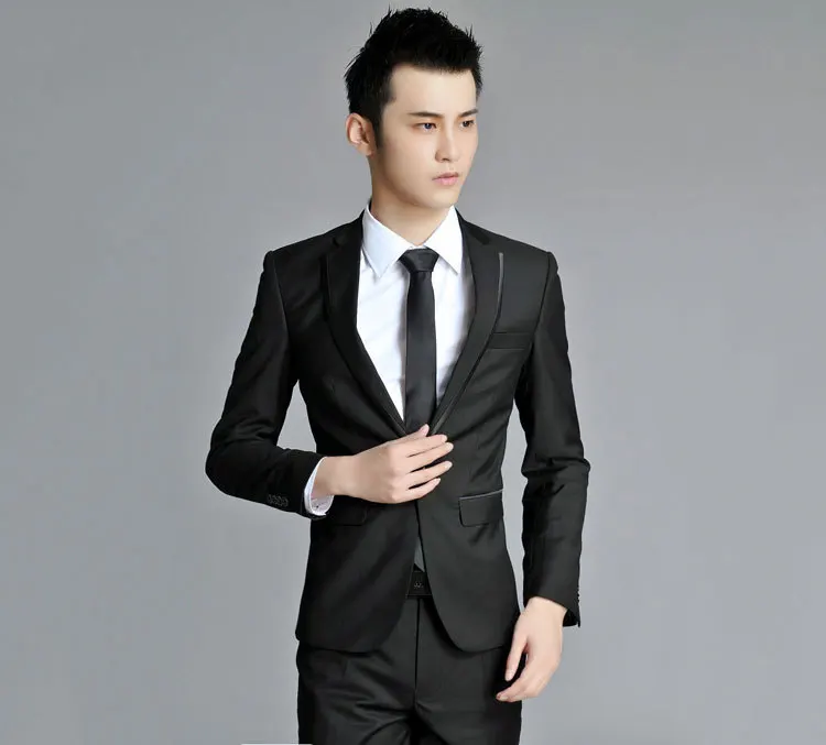 Korea Edition Suit Black Best Wedding For Man Italian Slim Fit Comfortable And Durable Korea Edition Suit Black Best Wedding For Man
