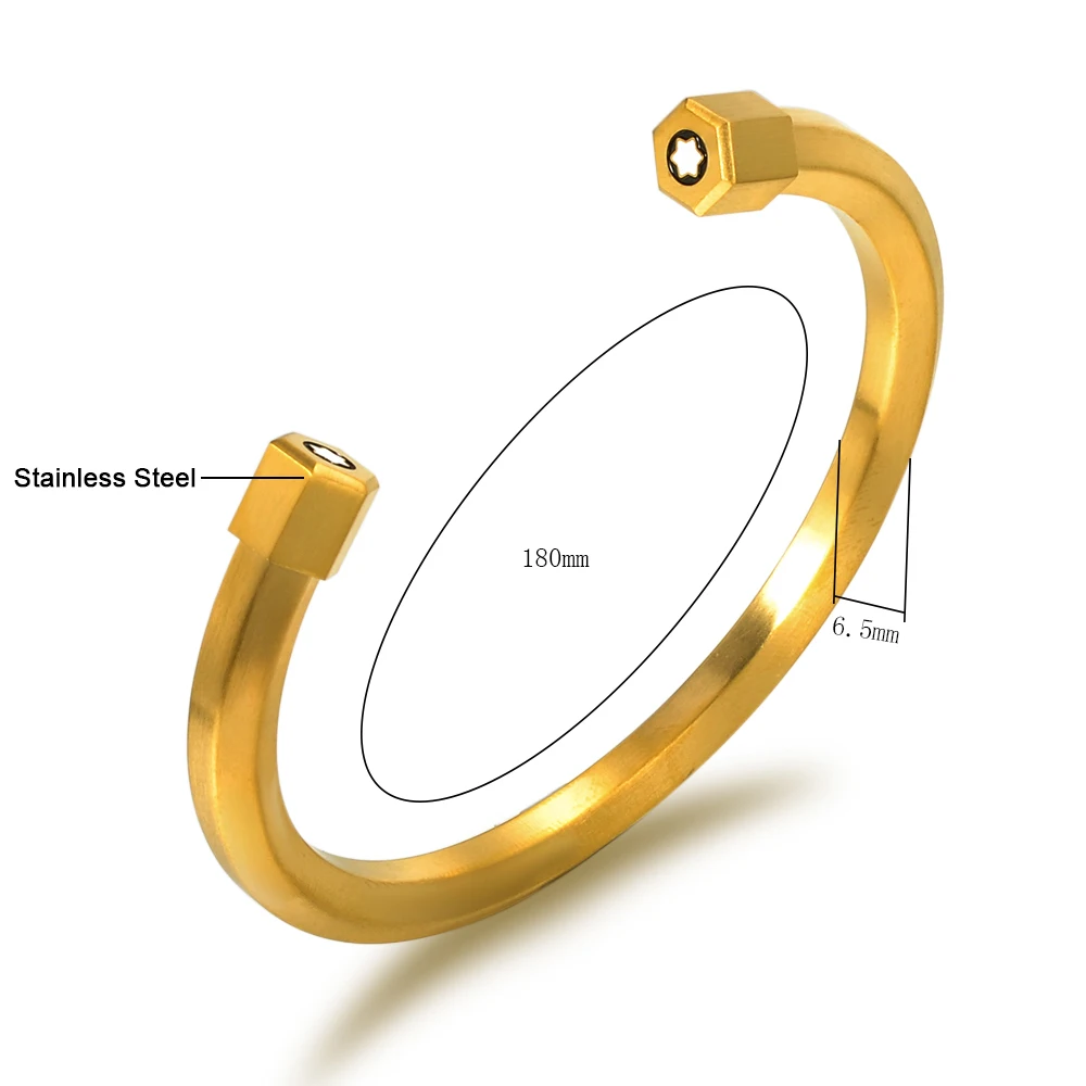 Latest Design Gold Silver Black Stainless Steel Mens Open Cuff Bangle Bracelets