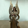Gold Painted mini nativity religious Christmas resin angel figurine with wings