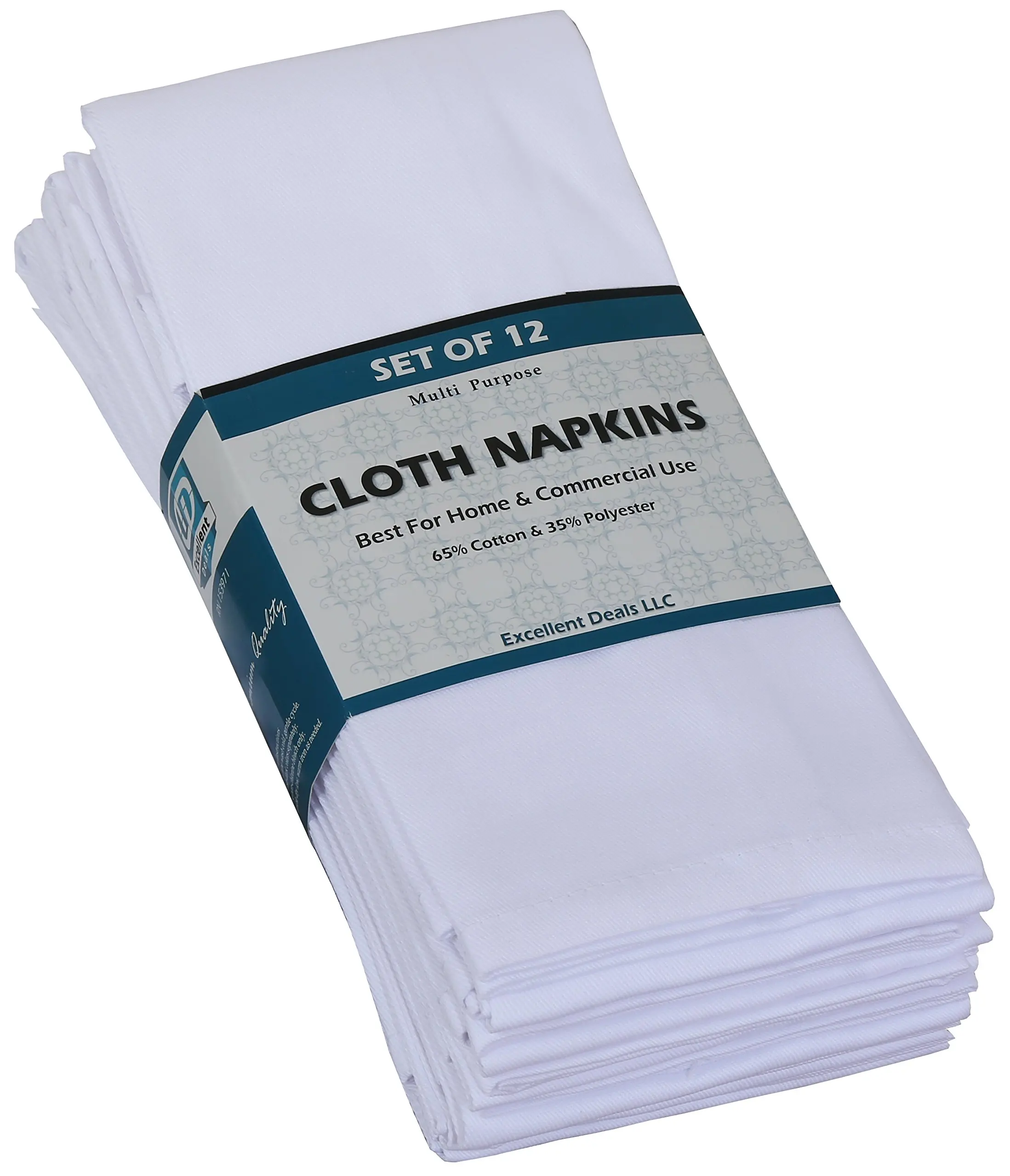 25PC POLYCOTTON RESTAURANT DINNER CLOTH LINEN BLACK 20X20 PREMIUM HOTEL NAPKINS