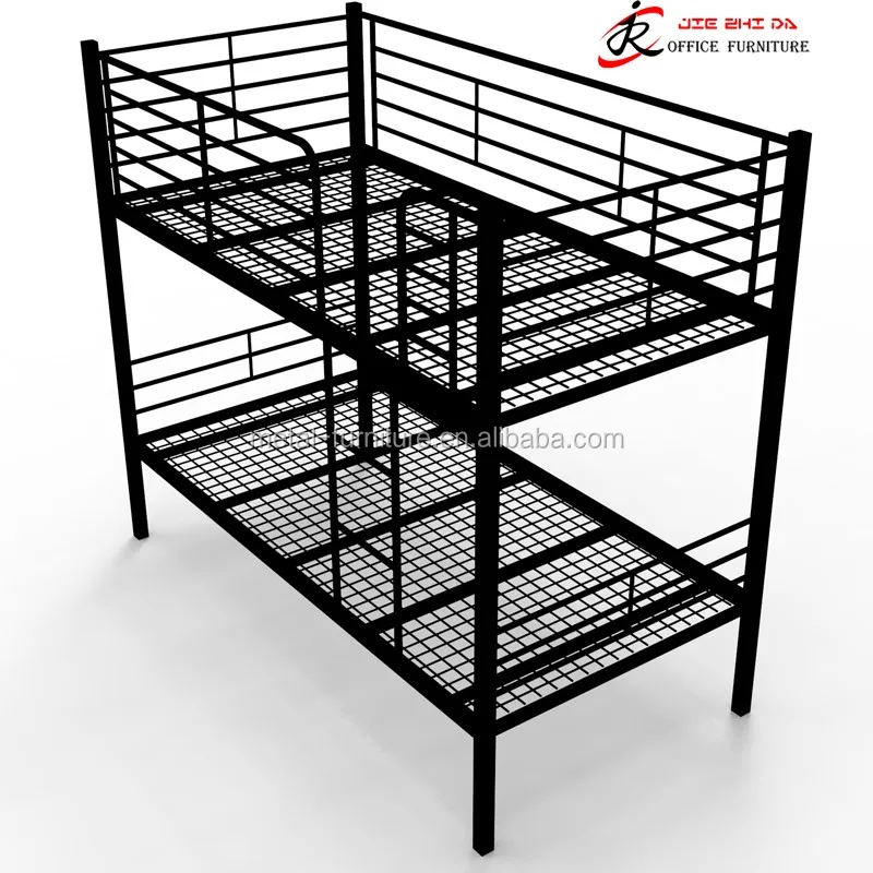 Heavy Duty Steel Metal Black Bunk Bed Used Durable Metal Bunk Bed Hotel