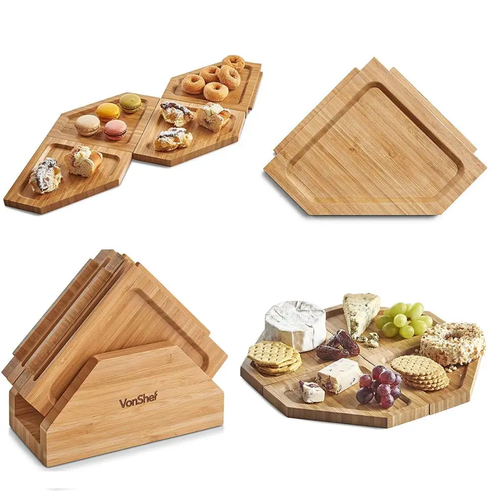 Platter Cheese Board With Display Stand Natural Bamboo Wooden Display Stand Natural Bamboo Wooden