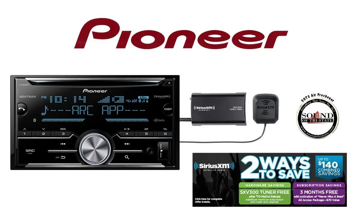 Get Quotations · Pioneer FH-X830BHS CD Receiver w/ Built in Bluetooth & SiriusXM  Satellite Radio SXV300v1