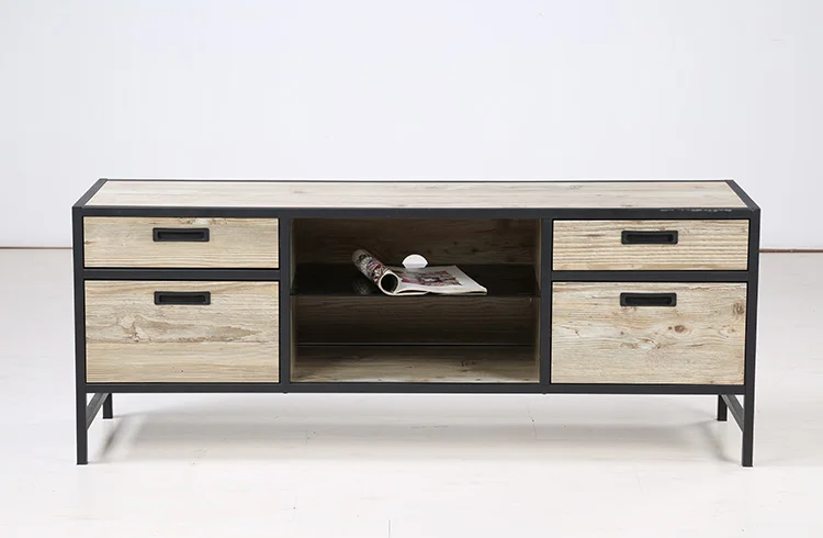 Factory supply custom vintage wood home furniture industrial style large wooden cabinet designs for living room