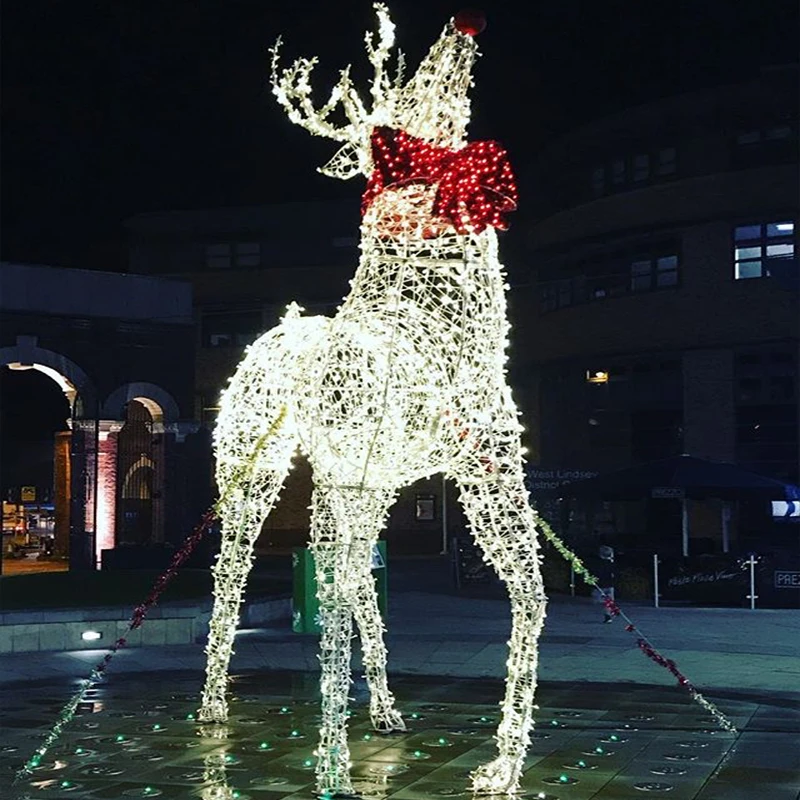 New 3d Led Outdoor Christmas Standing Reindeer Deer Light Yard