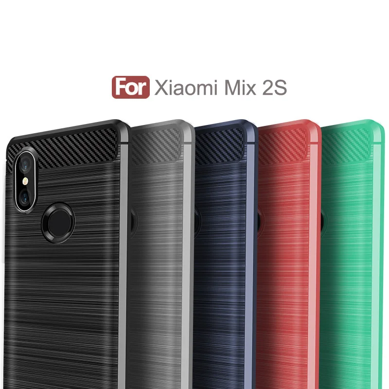 Carbon Fiber Tpu case for Xiaomi Mix 2S Soft CF Cover