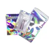 Resealable Zipper Soap Cosmetic Sample 2.9"x3.9" Glittery Silver bag