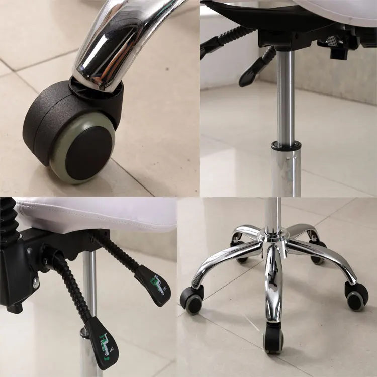 beauty salon barber adjust height cutting saddle stool with backrest