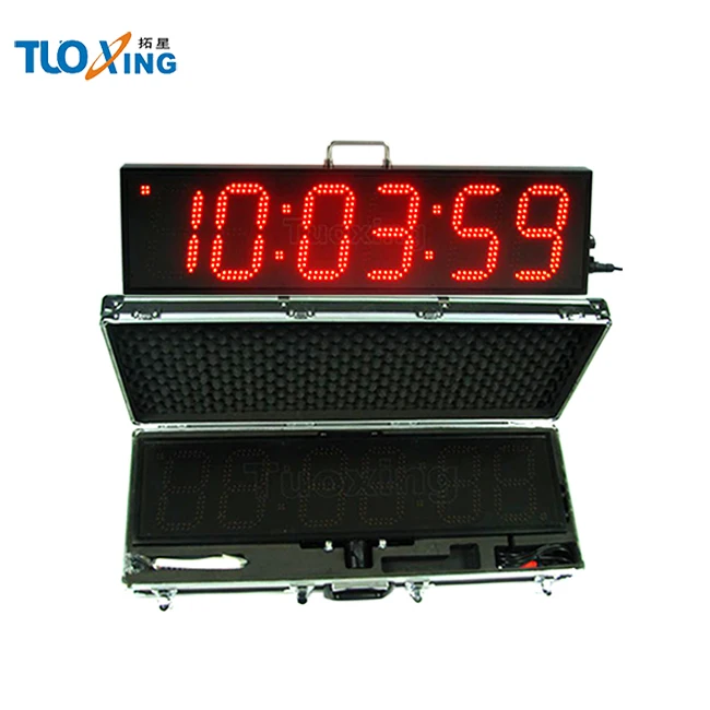 6 Digit 6 Inch Led Digital Heatproof Double Sided Led Race Clock Buy