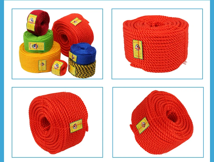 Twisted poly dacron fishing net twine double polyester colored 6mm 5mm nylon braided PE ROPE