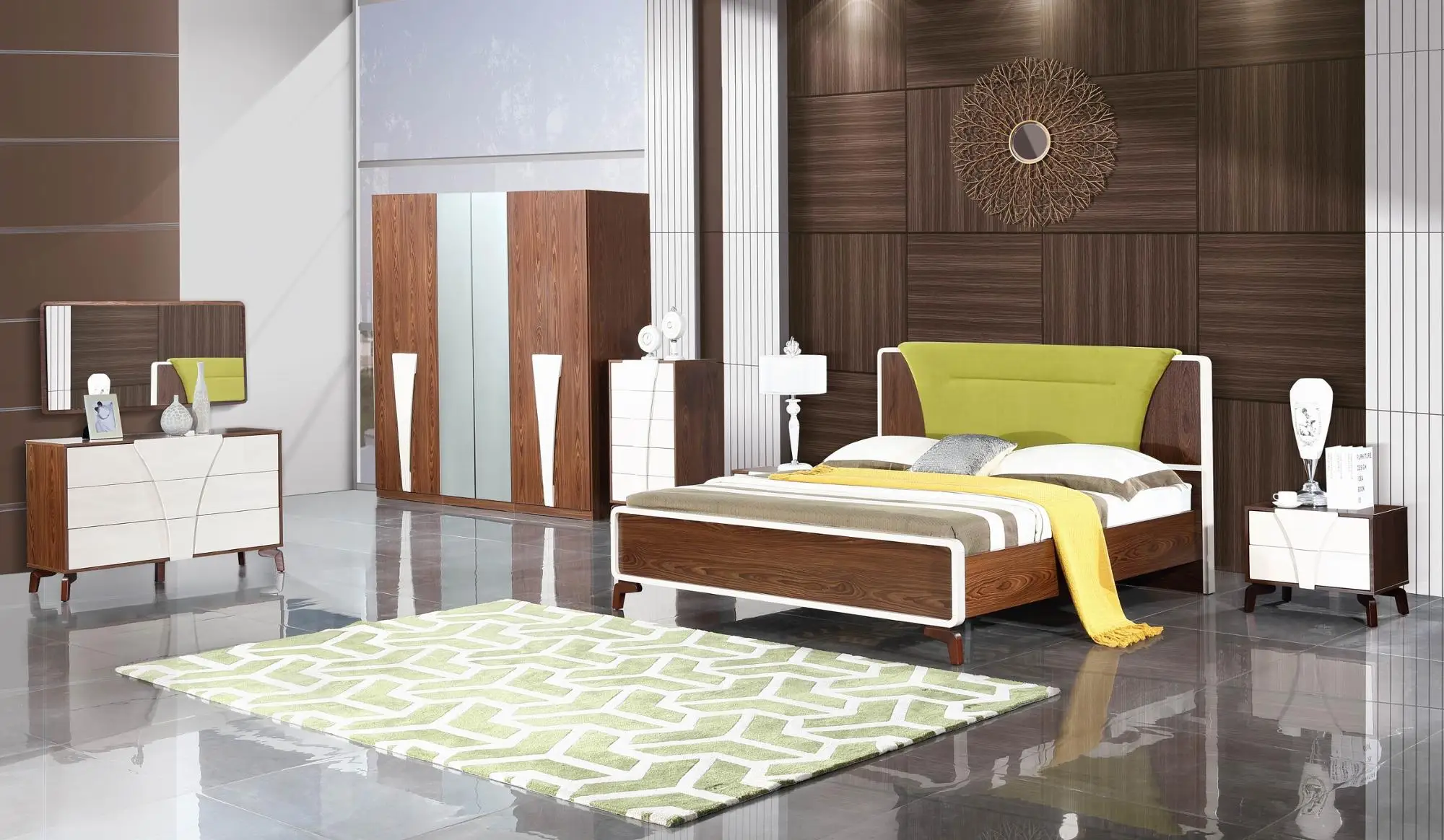 Modern Home Furniture Wooden Divan Bed / Woden Almirah Designs Bed Room