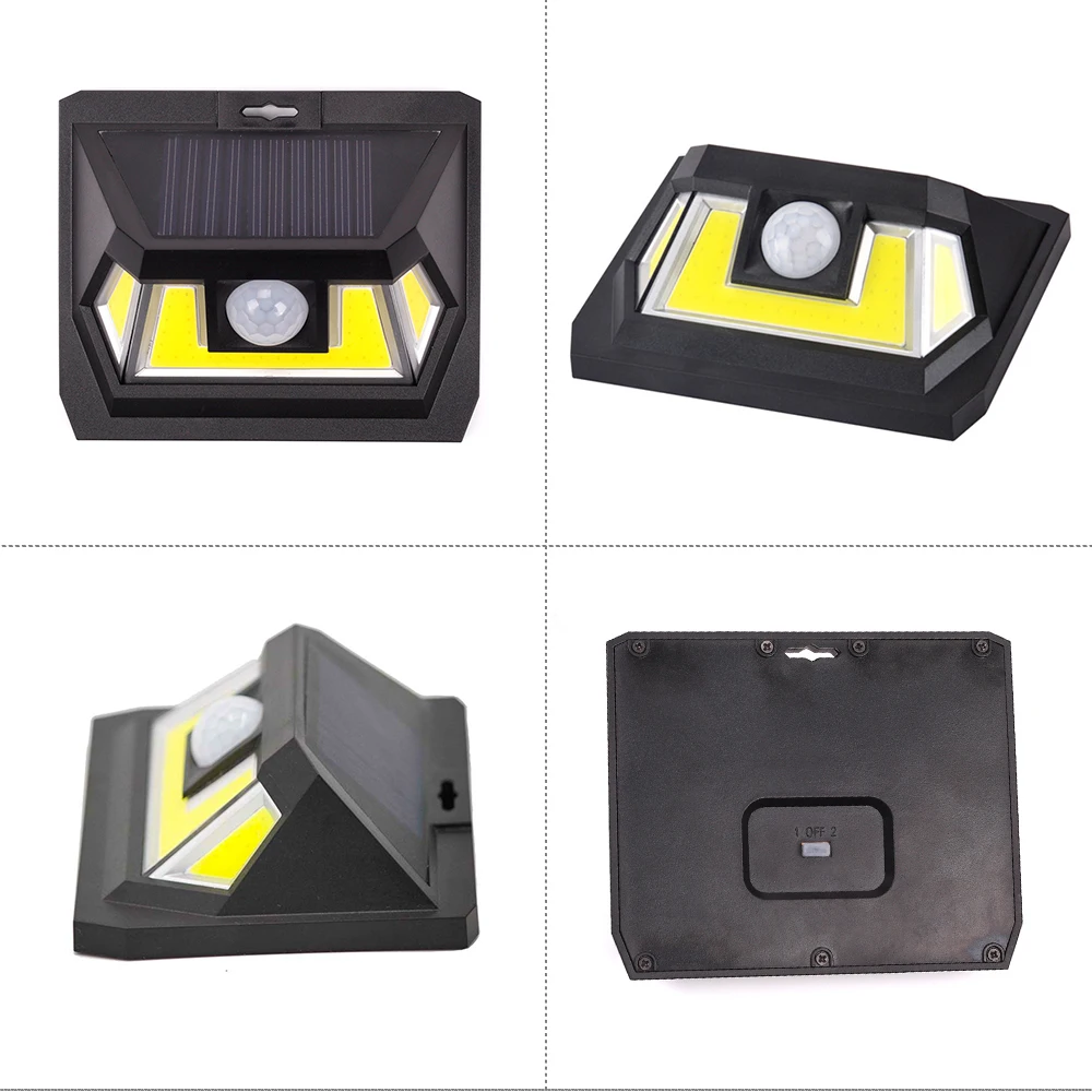 7 W ip 65 waterproof cob sensor light,18650 battery powered solar wall light with motion sensor manufacture