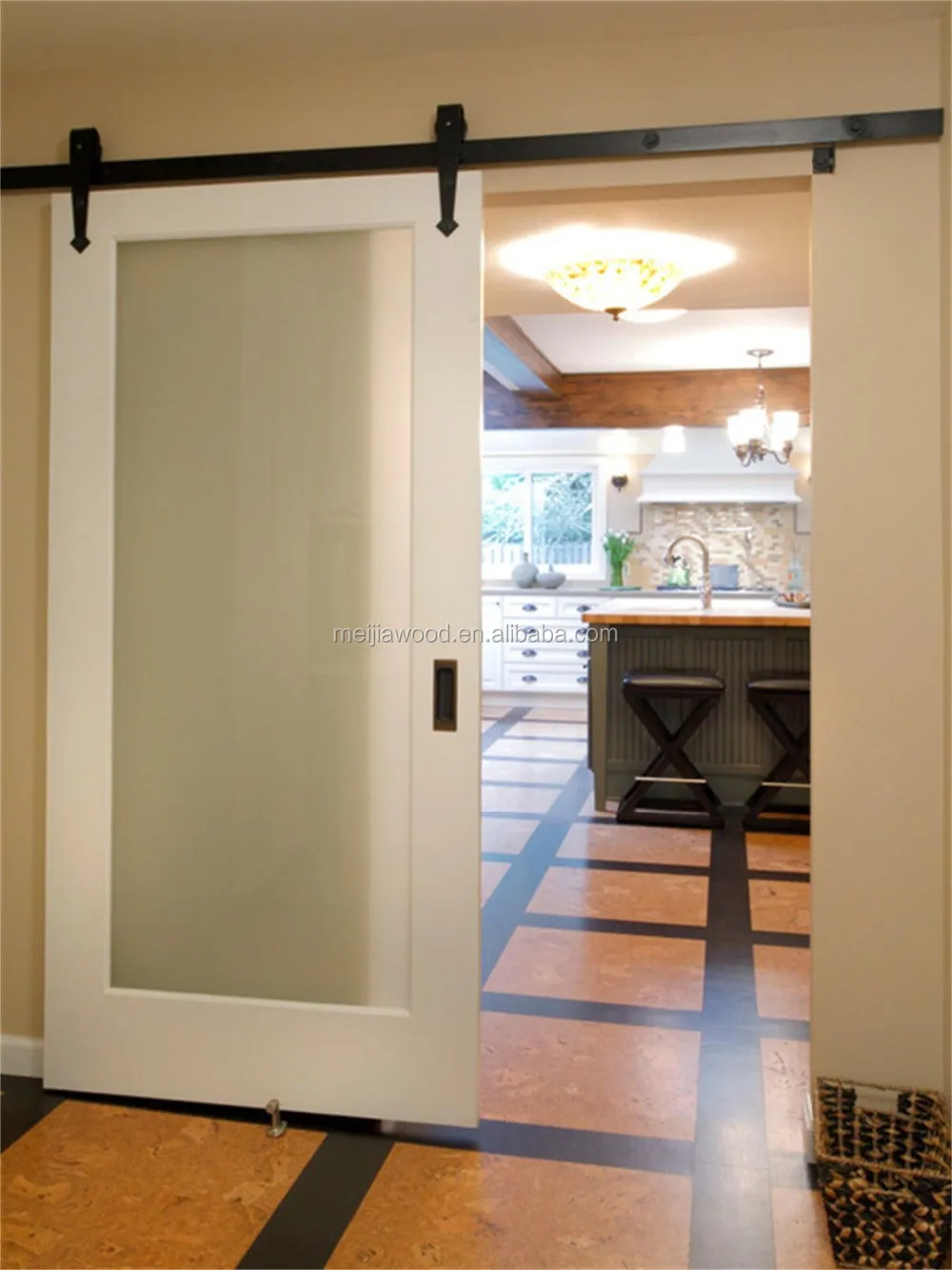 American Hotel Style Full Lite Interior Glazed Sliding Barn Door American Hotel Style Full Lite Interior Glazed Sliding Barn Door With Hardware