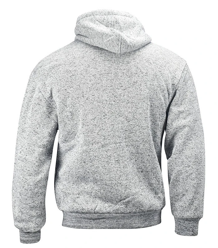 Hot Sale Mens Fur Lined Fleece Hoodies Heather Color Full Zipper Heavy Weight Hoodie With Pocket 