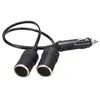 12V 24V 20A Car Accessory Cigarette Lighter 2 Way Socket Extension Cable