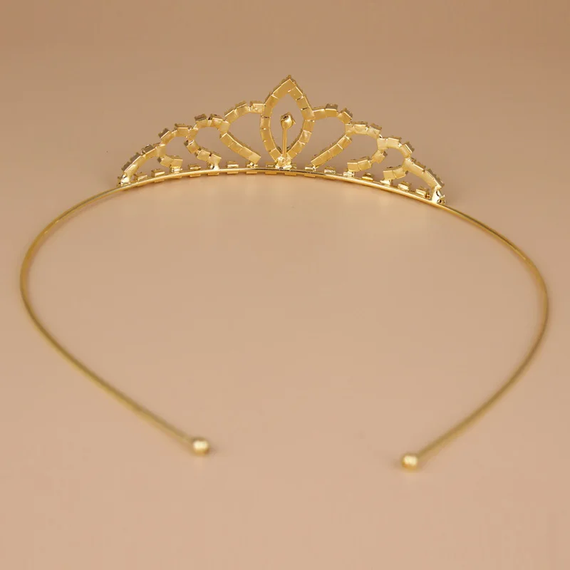 Cheap Gold Plated Decoration Small Bridal Tiara Wedding Hair Crown