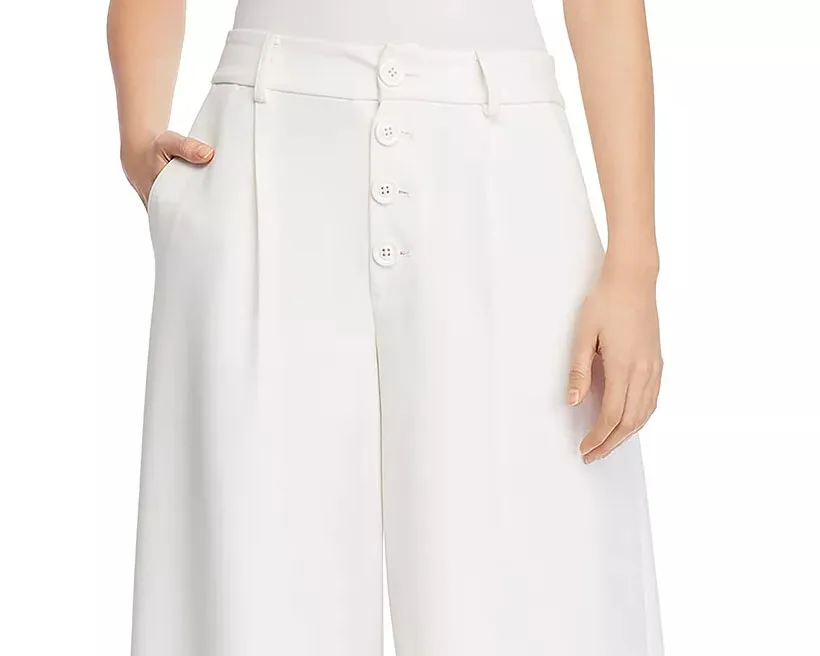 New Fashion Ladies Linen Loose Fit Wide Leg Pants For Women White Suit Trouser Odm Oem Service 