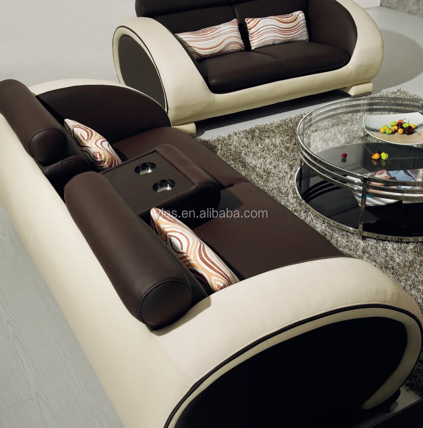 Latest Design Genuine Leather Sectional Sofa Set Modern Sofa Living