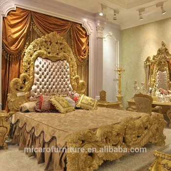 2017 Most Popular Gold Color French Style Baroque Wood Carved Bedroom Set Buy Gold Bedroom Wood Carved Bedroom Set Baroque Bedroom Product On